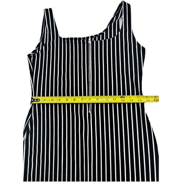 Popular Basics Dress Size Large Black And White Stripes Bodycon Dress Y2K - Picture 7 of 8